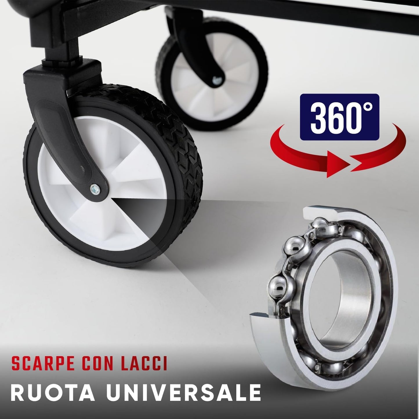 Carrello pieghevole, carrello da spiaggia di grande capacità, carrello pieghevole robusto, carrello pieghevole portatile per sport, shopping, campeggio