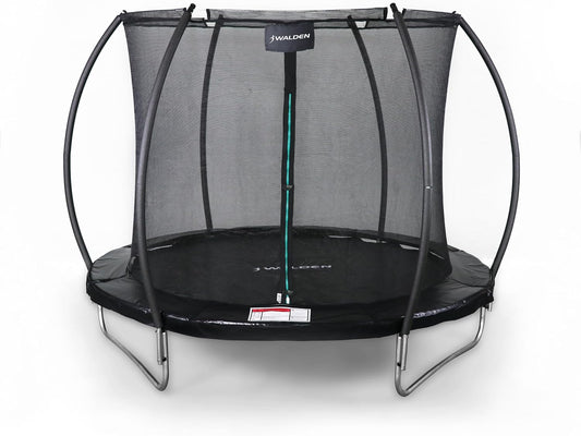Trampolino da esterno, trampolino da giardino con recinzione di sicurezza e pali imbottiti per bambini, fitness da interno ed esterno